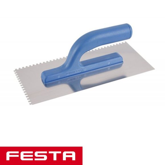 Festa 31021 glettvas 280x130 mm - fogazott 4x4 mm (inox)