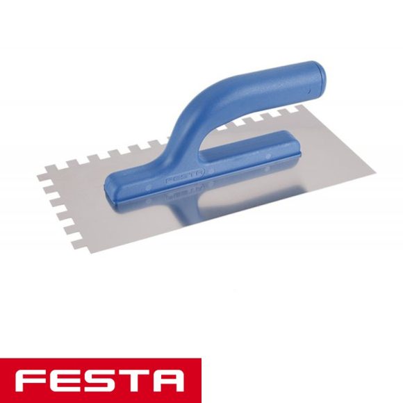 Festa 31051 glettvas 280x130 mm - fogazott 10x10 mm (inox)