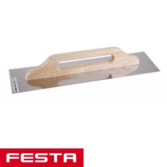 Festa 31052 glettvas 500x130 mm - fogazott 4x4 mm (inox)