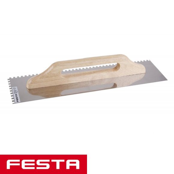 Festa 31061 glettvas 500x130 mm - fogazott 6x6 mm (inox)