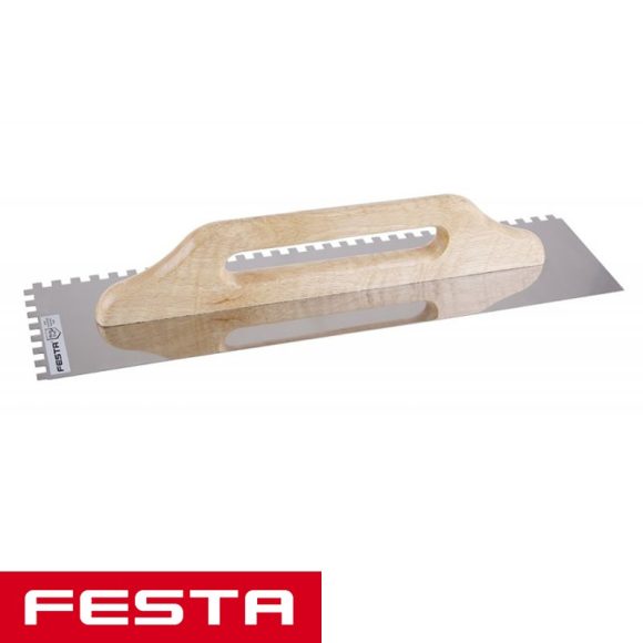 Festa 31062 glettvas 500x130 mm - fogazott 8x8 mm (inox)