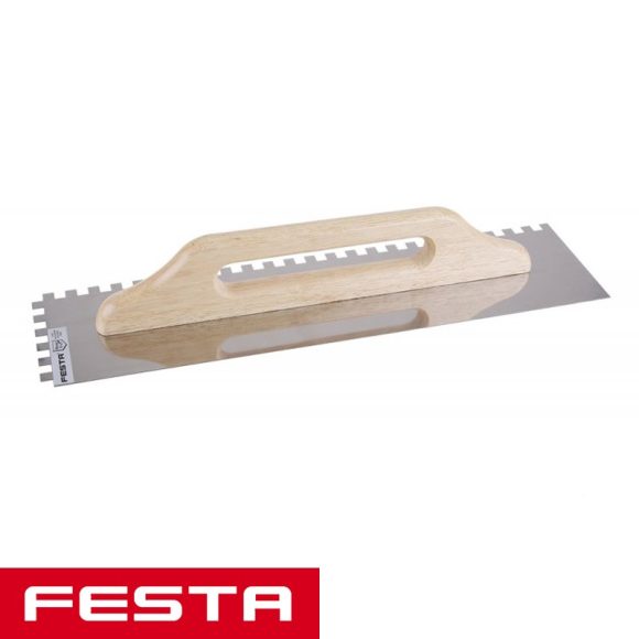 Festa 31071 glettvas 500x130 mm - fogazott 10x10 mm (inox)