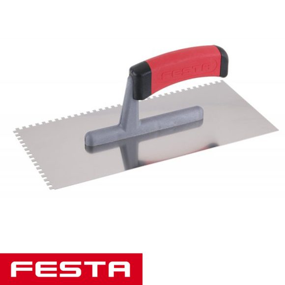 Festa 31141 glettvas 280x130 mm - fogazott 4x4 mm (inox, gumírozott nyél)