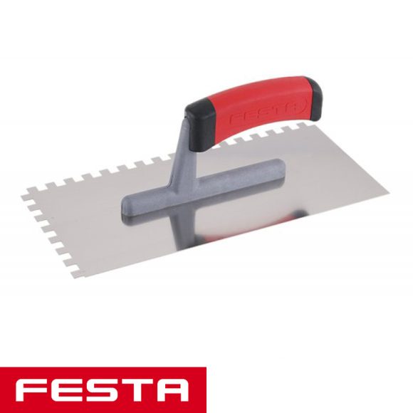 Festa 31143 glettvas 280x130 mm - fogazott 8x8 mm (inox, gumírozott nyél)