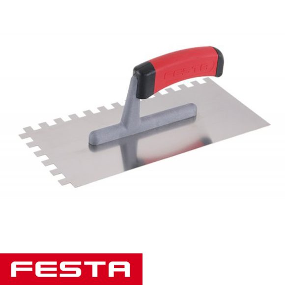 Festa 31144 glettvas 280x130 mm - fogazott 10x10 mm (inox, gumírozott nyél)