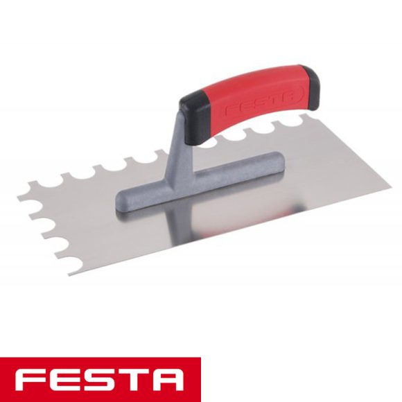 Festa 31146 glettvas 280x130 mm - fogazott kerek O16 (inox, gumírozott nyél)