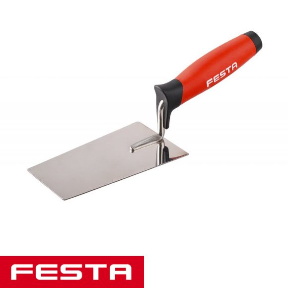 Festa 31233 kőműves kanál 140x80 mm (inox, gumírozott nyéllel)