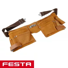Festa 37301 bőr szerszámtartó öv, 11 zsebes