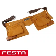 Festa 37303 bőr szerszámtartó öv, 11 zsebes