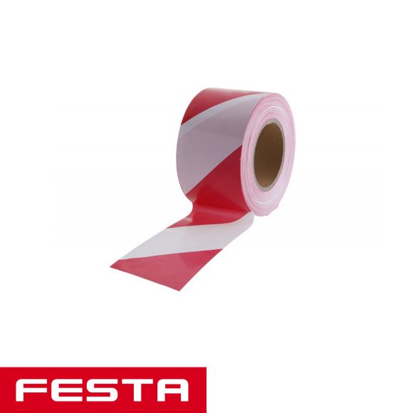 Festa 38948 jelzőszalag, közúti, fehér-piros 80 mm x 250 m