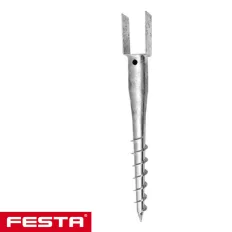   Festa 55454 talajcsavar U-alakú kengyellel, 121x60x100 + 600 mm (tűzihorganyzott)