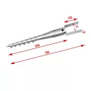 Festa 55455 talajcsavar U-alakú kengyellel, 70x60x100 + 600 mm (tűzihorganyzott)