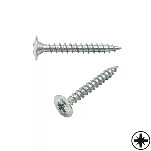 UCL lapos nagyfejű faforgácslapcsavar 4x50 PZ TM, horg.