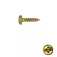 D-fejű faforgácslapcsavar 3,5x12 PZ TM, sárgára horg.