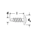 fischer FPS-FPB 4,2x13 ZPF profilrögzítő csavar fúróheggyel (lapos nagyfejű, horganyzott, PH)