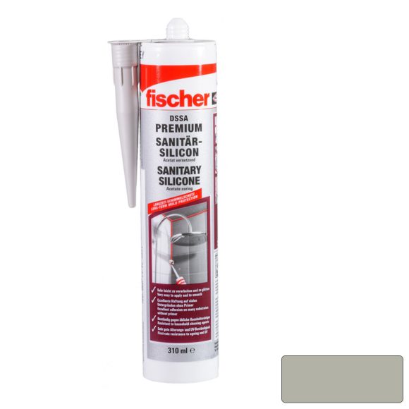 fischer DSSA GR prémium szaniter szilikon (szürke RAL 7035) 310 ml