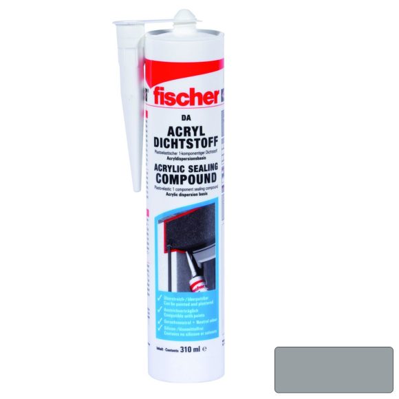 fischer DA GR  festhető akril tömítőanyag, beltéri (szürke) 310 ml