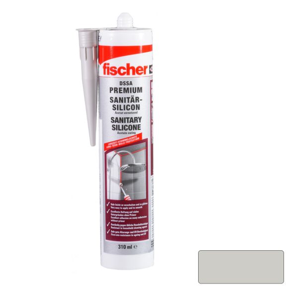 fischer DSSA SG prémium szaniter szilikon (ezüstszürke) 310 ml