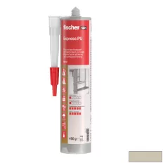   fischer 59014 Express PU nagyteljesítményű építőipari ragasztó (bézs) 310 ml