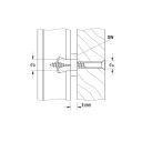 fischer P 9 K távtartó terpesztődübel (üreges szelvényekhez)