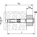 fischer FH II 18/25 S (132) nagyteljesítményű dübel hatlap fejjel