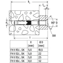 fischer FH II 10/25 SK (75) nagyteljesítményű dübel süllyesztett fejjel