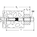 fischer FH II 12/10 H (100) nagyteljesítményű dübel zárt anyával