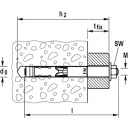 fischer FH II 12/100 B (185) nagyteljesítményű dübel menetes szárral