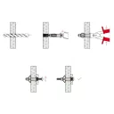 fischer HM 8x54 SS üreges fémdübel hatlapfejű csavarral