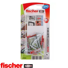 fischer DuoPower 6x30 WH K derékszögű kampóval (6 darab)