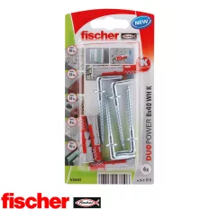 fischer DuoPower 8x40 WH K derékszögű kampóval (4 darab)