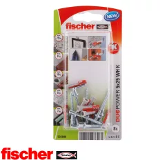 fischer DuoPower 5x25 WH K derékszögű kampóval (8 darab)