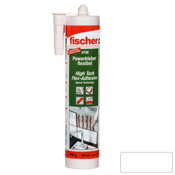 fischer HTM W  flexibilis nagyteljesítményű ragasztóanyag (fehér) 290 ml