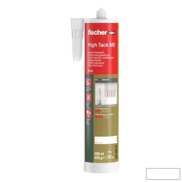 fischer 541712 High Tack MS nagy kezdeti tapadású hybrid ragasztóanyag (fehér) 290 ml
