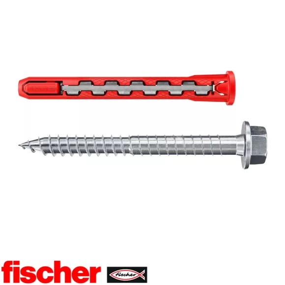 fischer 577364 HybridPower 10x90 FUS nagyteljesítményű műanyag-acél dübel HLF biztonsági csavarral