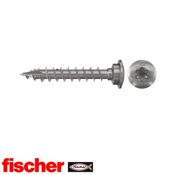 fischer FJS-LT 7,0x40 A2F oszlopcsavar központosító fejjel (korrózióálló acél A2)