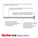 fischer FPF II CZP 4,5x40 BC faforgácslapcsavar SF RM PZ horganyzott (Power-Fast II)