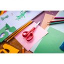 Fiskars balkezes gyermekolló, 13 cm - piros