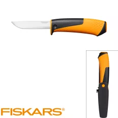   Fiskars 1023618 általános kés tokba épített élezővel - 21 cm (9 cm pengehossz)