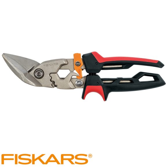 Fiskars 1027211 PowerGear Aviation lemezvágó olló offset, bal - 25 cm