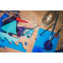 Fiskars tompa hegyű gyermekolló, 13 cm - türkiz