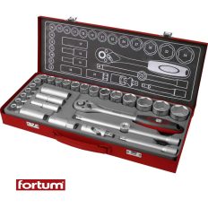   Fortum 4700001 dugókulcs készlet (CrV), 1/2", 29 db-os