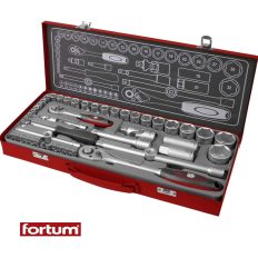   Fortum 4700002 dugókulcs készlet bitekkel (CrV), 1/4"-1/2", 50 db-os
