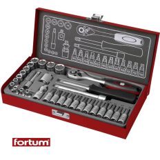   Fortum 4700003 dugókulcs készlet bitekkel (CrV), 1/4", 31 db-os