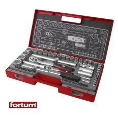   Fortum 4700011 dugókulcs készlet bitekkel (CrV), 1/4"-1/2", 60 db-os