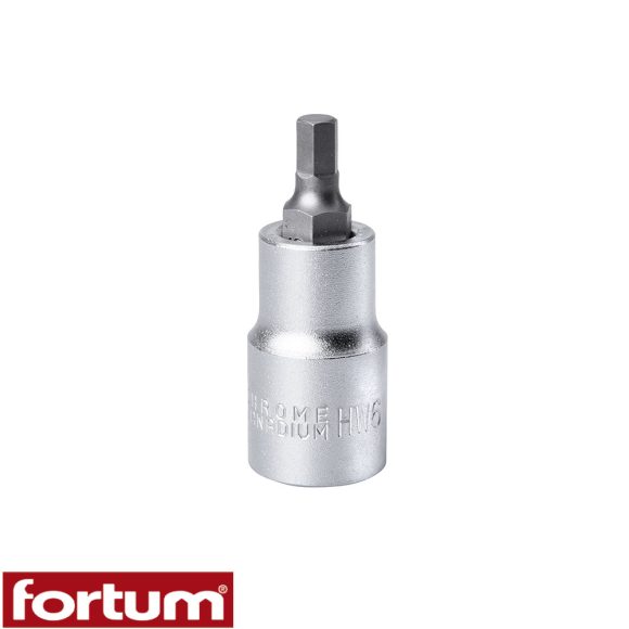 Fortum 4700606 dugókulcs imbusz bit CrV/S2 acél 1/2" - HEX 6 mm (L=55mm)