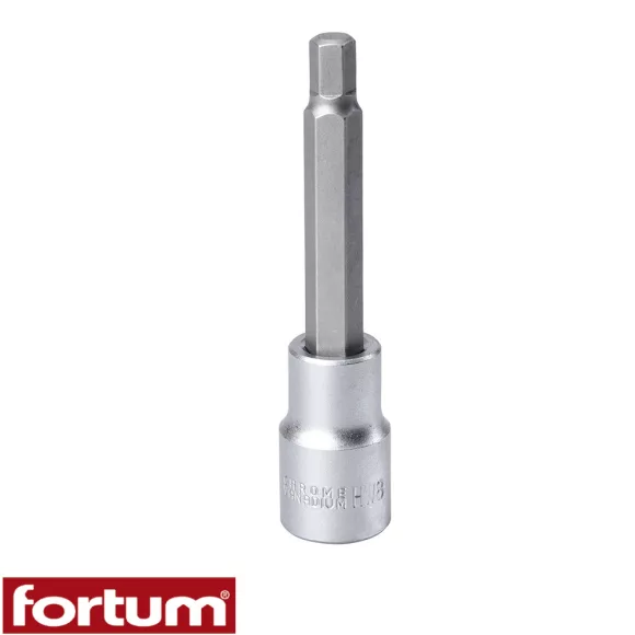 Fortum 4700628 dugókulcs imbusz bit CrV/S2 acél 1/2" - HEX 8 mm (L=100mm)