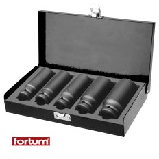   Fortum 4700802 gépi dugókulcs készlet, 1/2" (CrMoV)(17-19-21-24-27), 5 db