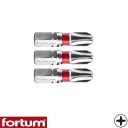 Fortum 4741203  behajtóhegy szett, 3 darab, S2 acél (1/4") - PH3x25 mm