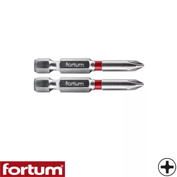 Fortum 4741211 behajtóhegy szett, 2 darab, S2 acél (1/4") - PH1x50 mm
